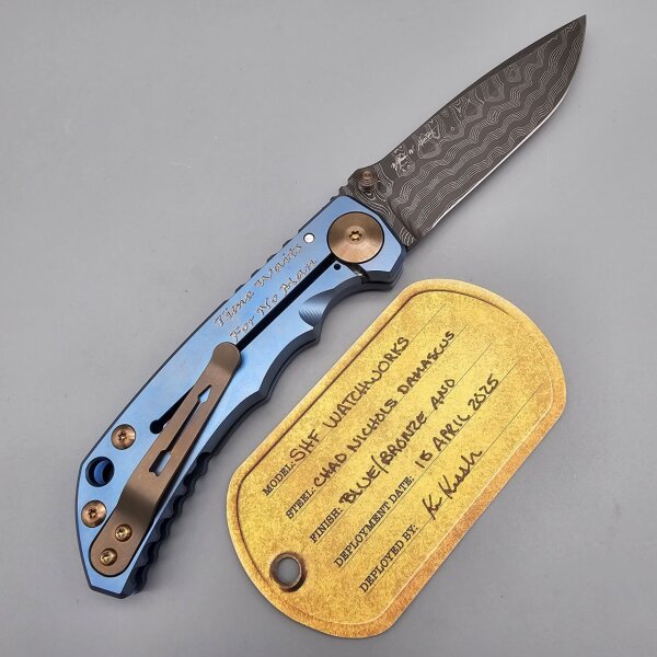 Spartan Blades SF5 Custom Damast Chad Nichols Harsey Folder - Watchworks watch uhr mechanisch Zahnräder