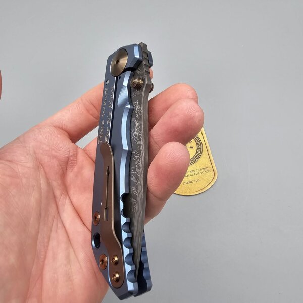 Spartan Blades SF5 Custom Damast Chad Nichols Harsey Folder - Watchworks watch uhr mechanisch Zahnräder