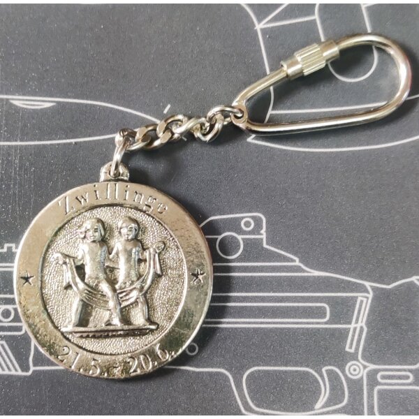 Söldner Schlüsselanhänger "Zwilling" aus Metall Sternzeichen