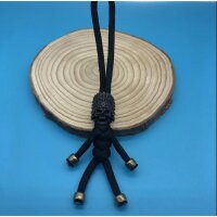 Pawnees Skull Lanyard Bead Paracord All Black Schwarz