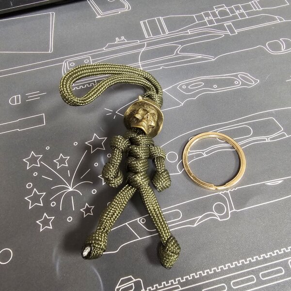 Green Skull Trooper Bead Lanyard mit Schlüsselring Grün