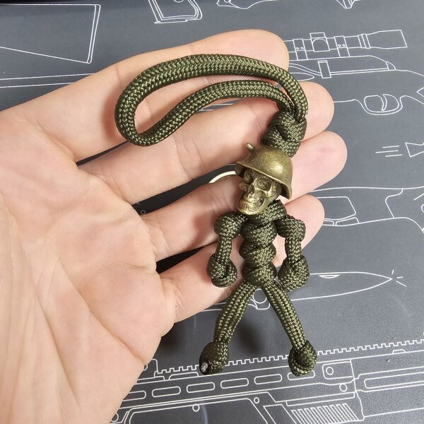 Green Skull Trooper Bead Lanyard mit Schlüsselring Grün