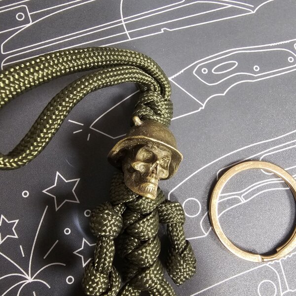 Green Skull Trooper Bead Lanyard mit Schlüsselring Grün