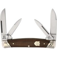 Rough Ryder Rider Congress Brown Burlap Micarta Slipjoint...