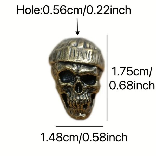 Bead Anhänger Totenkopf Schädel Skull Figur Schlüsselanhänger aus Messing EDC