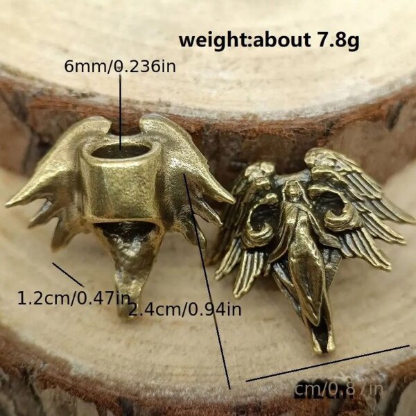 Bead Anhänger Engel Angel mythisch Figur Schlüsselanhänger aus Messing EDC