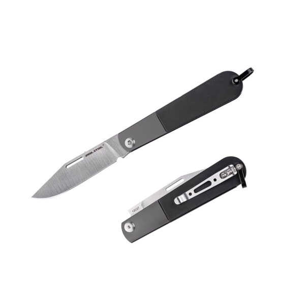 Real Steel RSK Barlow RB-3 ClipPoint Slipjoint Black