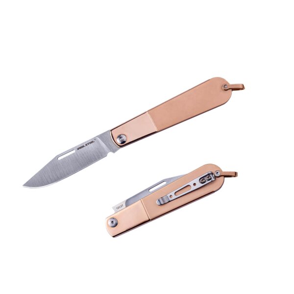 Real Steel RSK Barlow RB-3 ClipPoint Slipjoint Rosegold