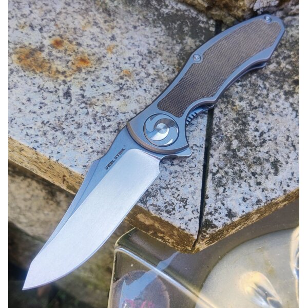 Real Steel RSK Exorcist Ti Green Micarta Framelock