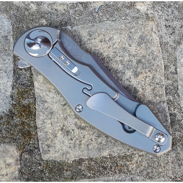 Real Steel RSK Exorcist Ti Green Micarta Framelock