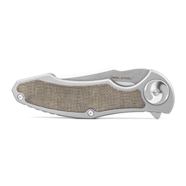 Real Steel RSK Exorcist Ti Green Micarta Framelock
