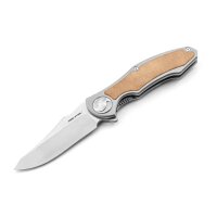 Real Steel RSK Exorcist Ti Natural Micarta Framelock