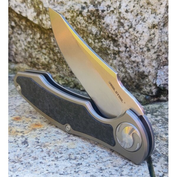 Real Steel RSK Exorcist Ti Shred Carbon Framelock