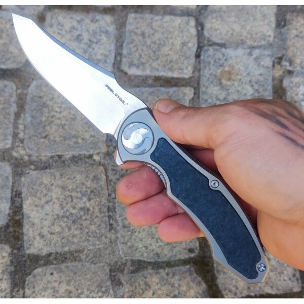 Real Steel RSK Exorcist Ti Shred Carbon Framelock