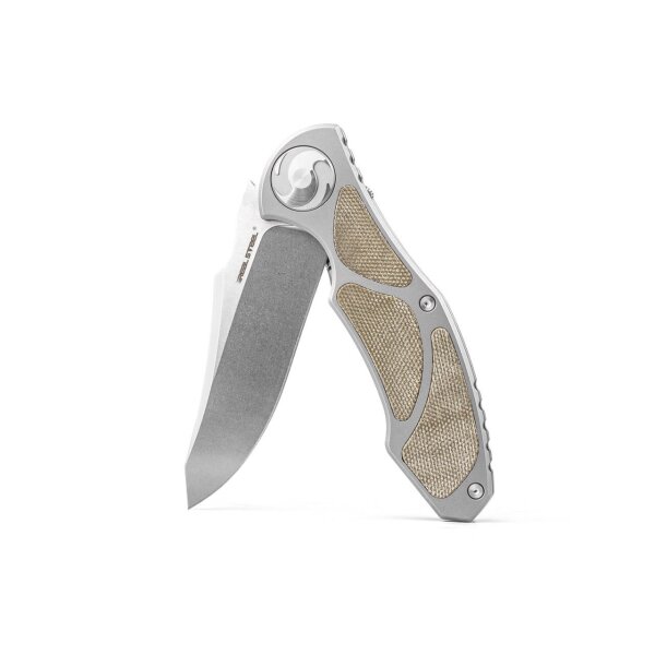 Real Steel RSK Exorcist Ti Green Micarta Three Scales