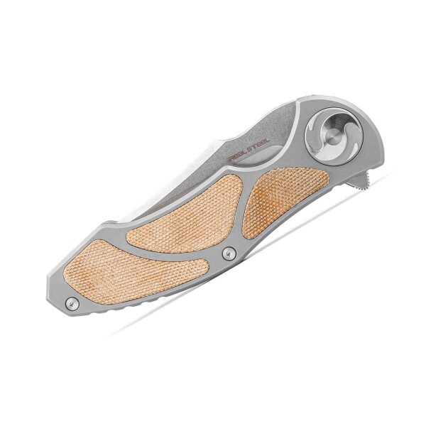 Real Steel RSK Exorcist Ti Natural Micarta Three Scales