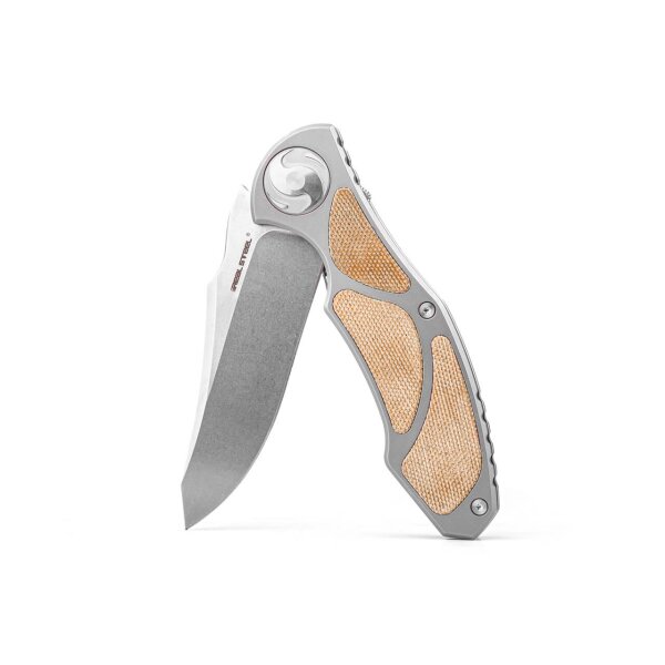 Real Steel RSK Exorcist Ti Natural Micarta Three Scales