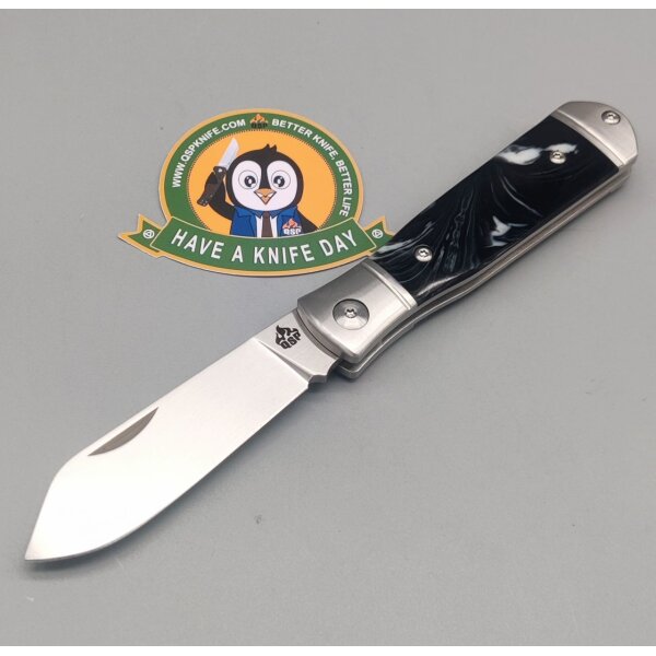 QSP Knife Jumping Jack Slipjoint QS167-C Resin Black & White