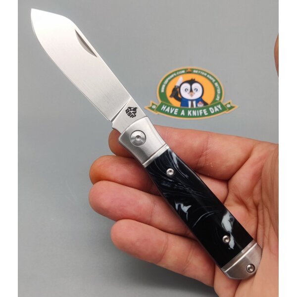 QSP Knife Jumping Jack Slipjoint QS167-C Resin Black & White