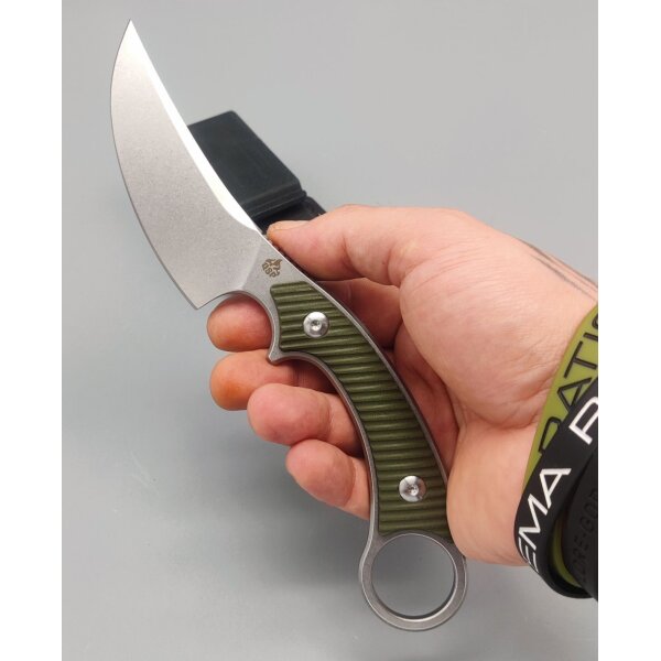 QSP Knife Viper QS166-B1 Outdoormesser Green G10