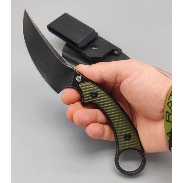 QSP Knife Viper QS166-B2 Outdoormesser Green G10