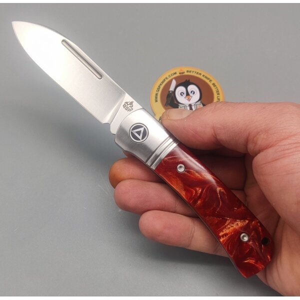QSP Knife Hedgehog QS142SP-C Spearpoint Red Resin