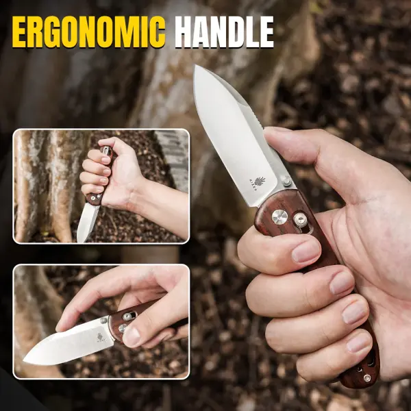 Kizer Drop Bear Nitro-V Stahl Holzgriff Clutch Lock