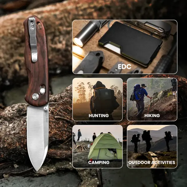 Kizer Drop Bear Nitro-V Stahl Holzgriff Clutch Lock