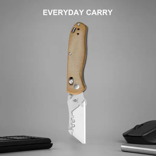Kizer Drop Bear Utility SK5 & 5Cr15 Stahl Micarta Brown Clutch Lock