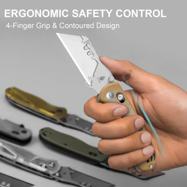 Kizer Drop Bear Utility SK5 & 5Cr15 Stahl Micarta Brown Clutch Lock