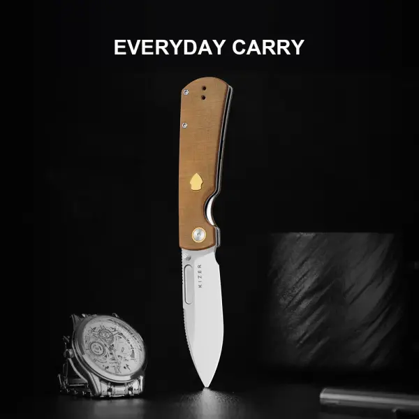 Kizer Retro Nitro-V Stahl Micarta Linerlock