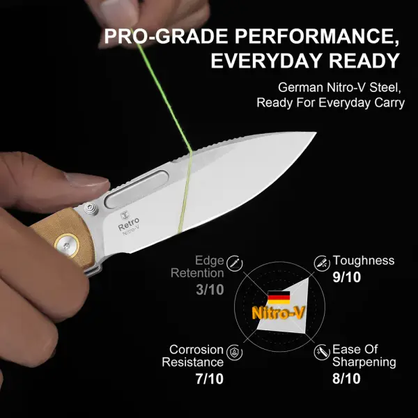 Kizer Retro Nitro-V Stahl Micarta Linerlock