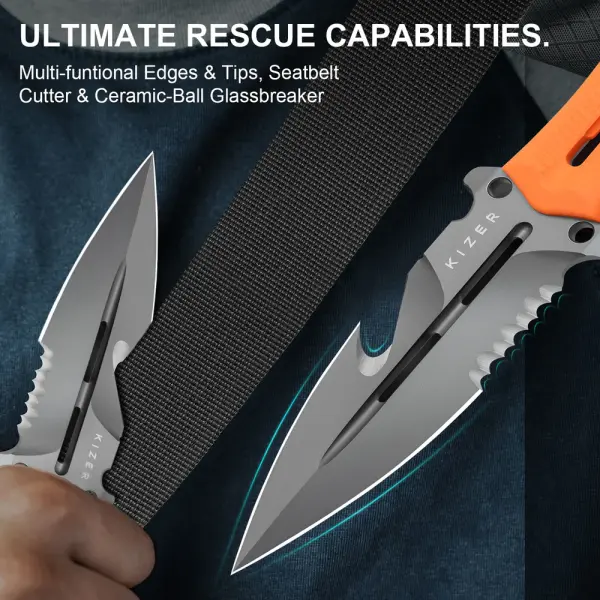 Kizer Norcross Fixed Blade Nitro-V Stahl G10 Orange Guthook