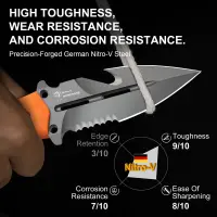 Kizer Norcross Fixed Blade Nitro-V Stahl G10 Orange Guthook