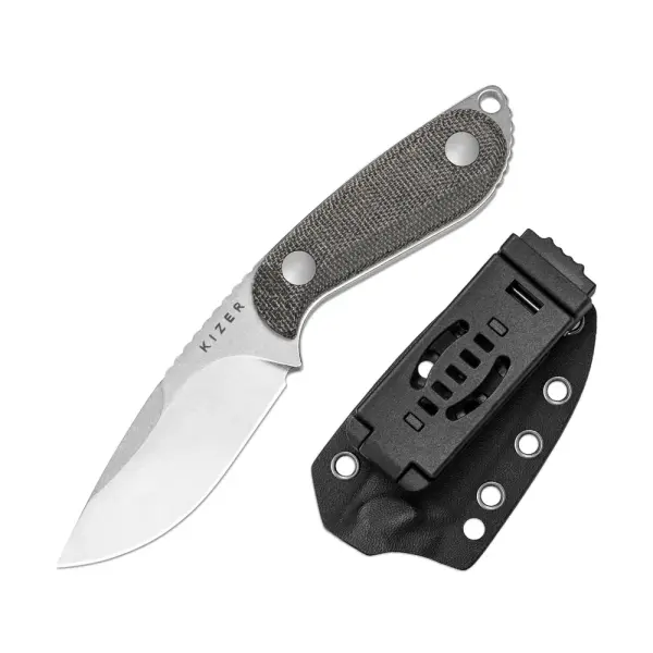 Kizer Buddy Fixed Blade 14C28N Stahl Micarta EDC