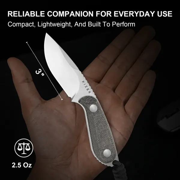 Kizer Buddy Fixed Blade 14C28N Stahl Micarta EDC