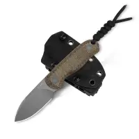 Kizer Drop Bear Fixed Blade 14C28N Stahl Burlap Micarta EDC