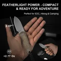 Kizer Drop Bear Fixed Blade 14C28N Stahl Burlap Micarta EDC