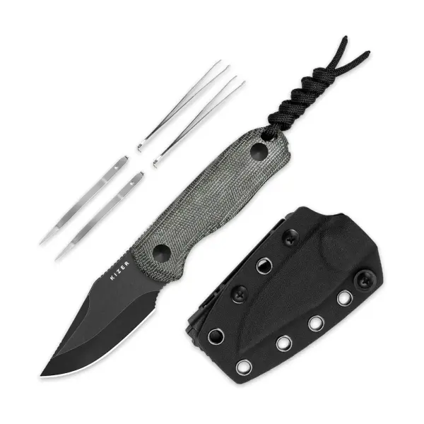 Kizer Drop Bear Fixed Blade AEB-L Stahl Micarta EDC