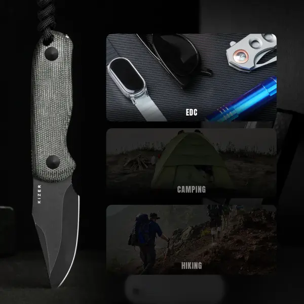 Kizer Drop Bear Fixed Blade AEB-L Stahl Micarta EDC