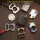 Viperade PJ27 Leather Sheath for EDC Knuckle, EDC Coins Sheath for Men Kleingeld Münzen Braun