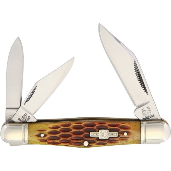 Rough Ryder Rider Whittler Amber Bone 3 Klingen Slipjoint