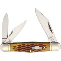 Rough Ryder Rider Whittler Amber Bone 3 Klingen Slipjoint