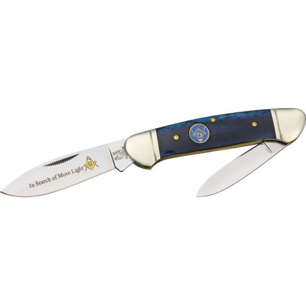 Rough Ryder Rider Masonic Canoe Messer Taschenmesser Knochengriff