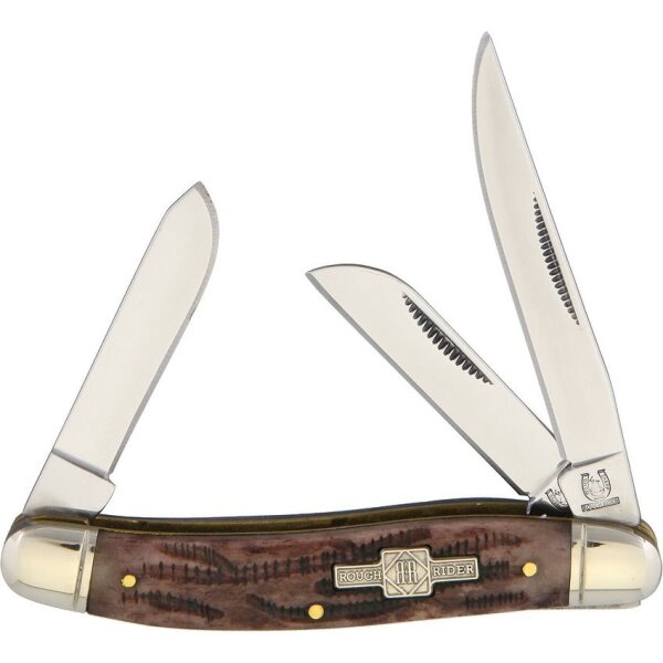 Rough Ryder Stockman Stag Bone Slipjoint Knochengriff