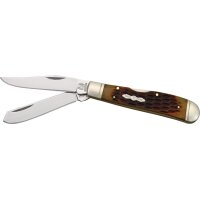 Rough Ryder Rider Lockback Trapper Amber Bone