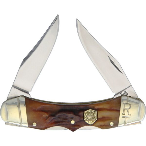 Rough Ryder Double Lock Brown Stag Bone Rough Rider Taschenmesser