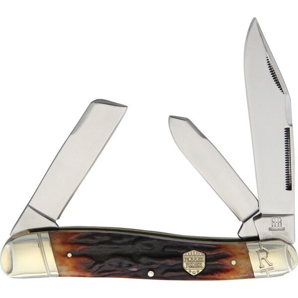 Rough Ryder Large Stockman Brown Stag Bone Rough Rider Taschenmesser