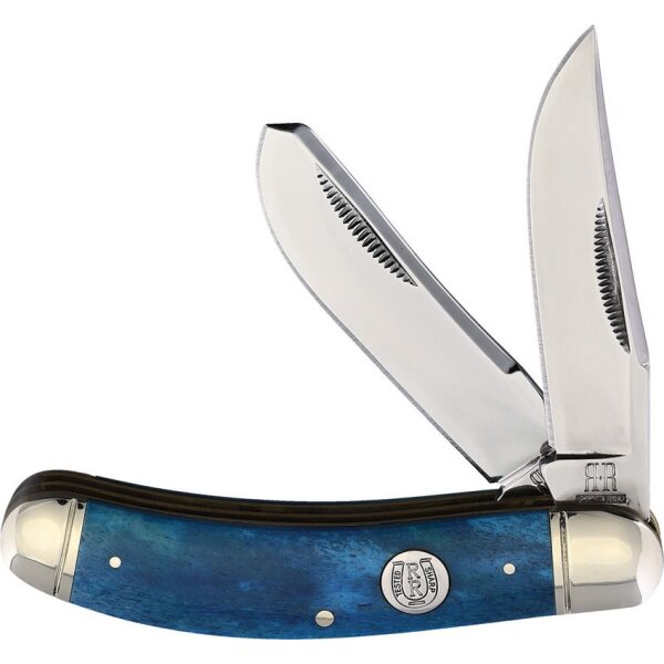 Rough Ryder Rider Sowbelly Trapper Blue Smooth Bone 2 Klingen Slipjoint