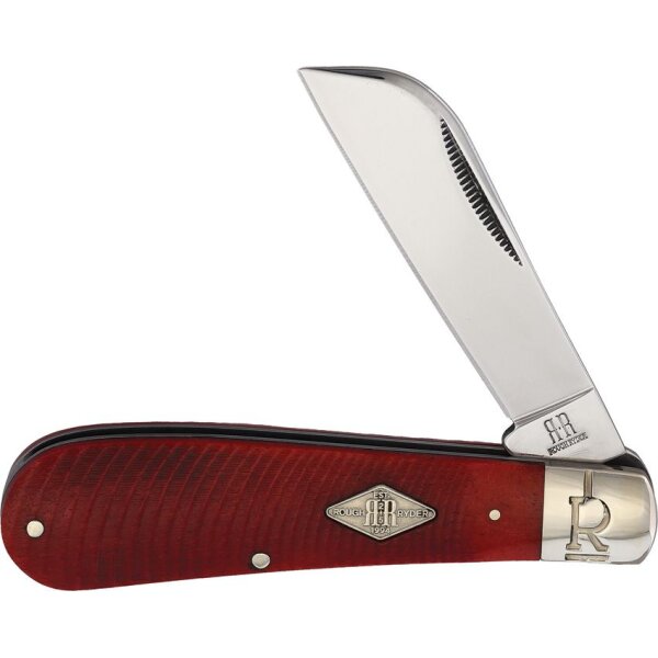 Rough Ryder Rider Half Hawk Red Sculpted Bone Slipjoint